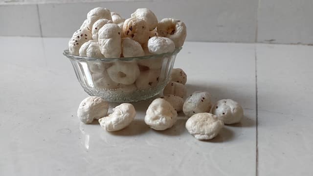 Fox nuts in a bowl ready for roasting